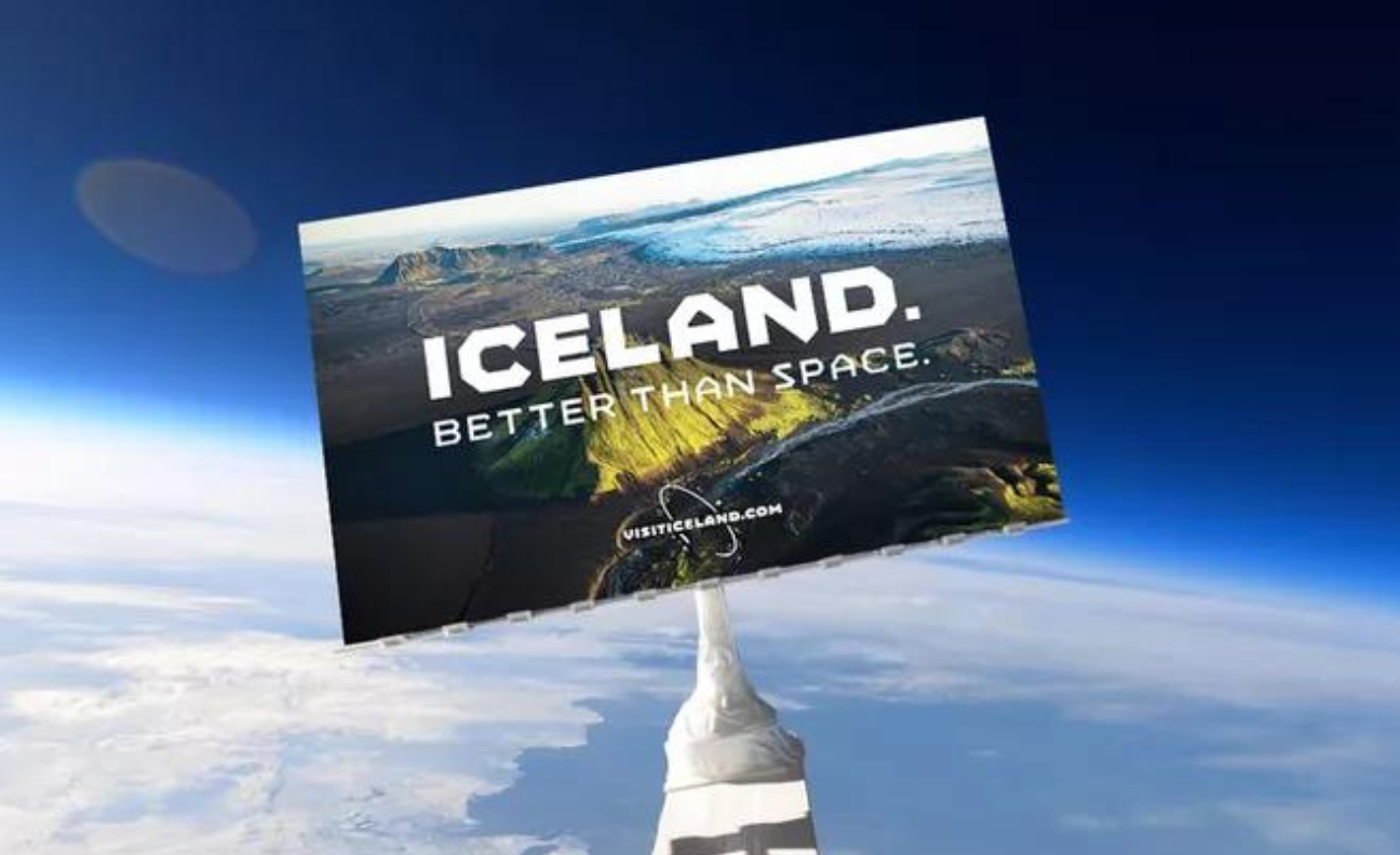 Iceland Tourism Billboard in space
