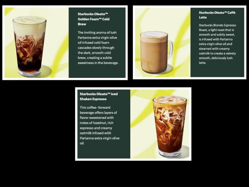 Starbucks Oleato Beverages 