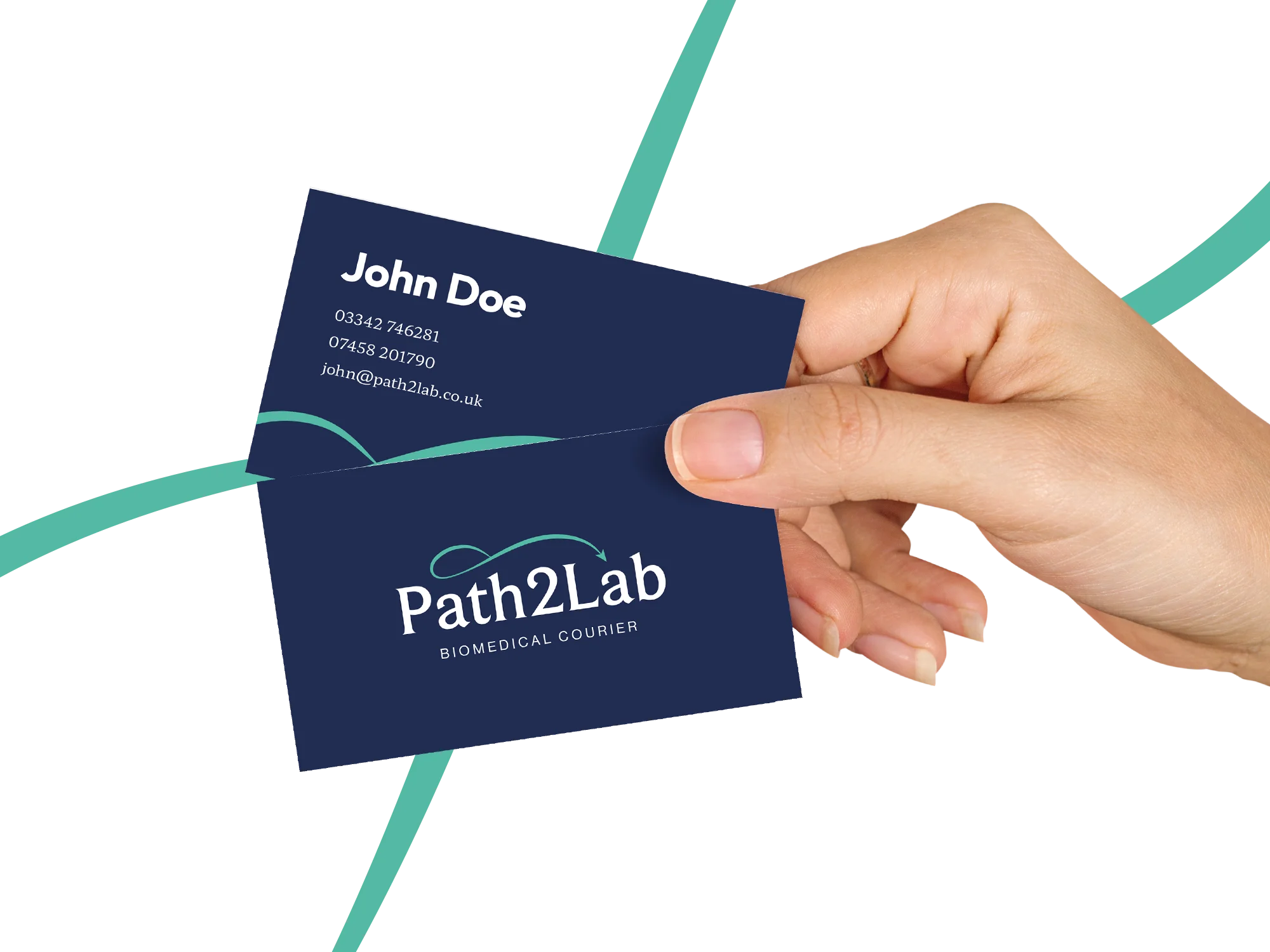Path2Lab Branded Business Cards In Hands