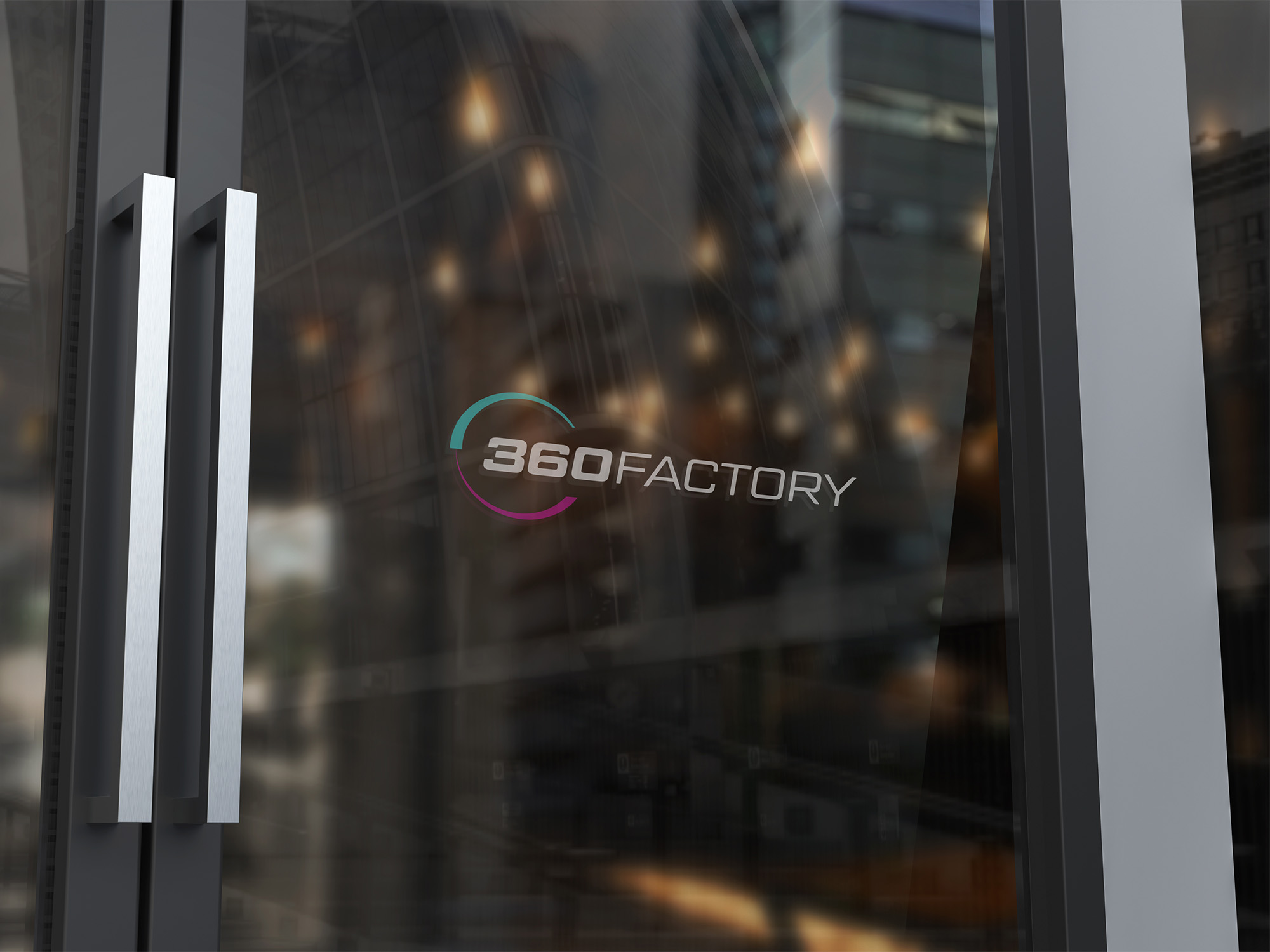 360 Factory Branding Logo On Glass Door