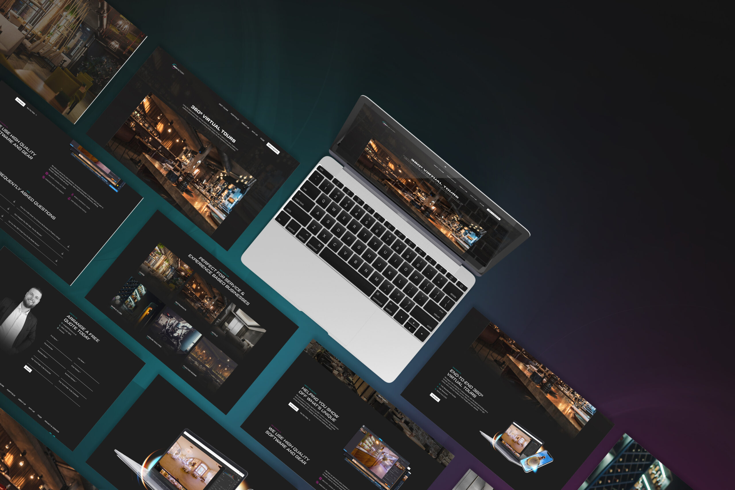 Webpages and elements mockup 360 factory