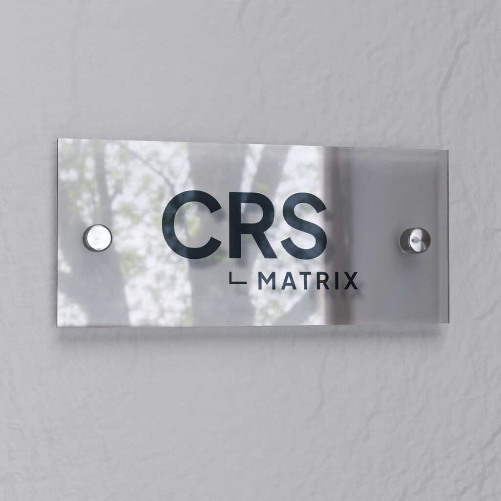 CRS Matrix branding signage mockup